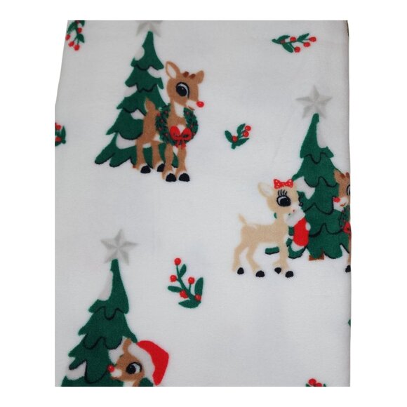 Rudolph Red-Nosed Reindeer Oversized Plush Throw Blanket 60" x 70" Christmas - Picture 10 of 16
